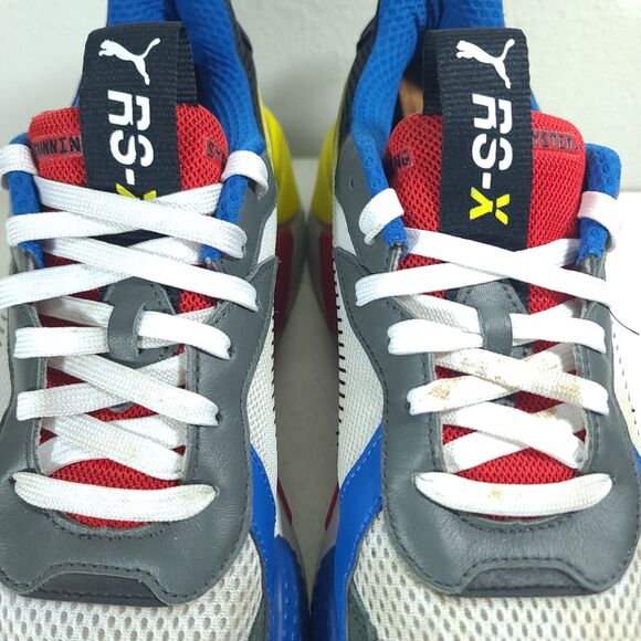 PUMA RS-X Toys Men Sz 12 Sneaker Shoe White Yellow Red Black Suede 369449-02 EUC - Picture 9 of 16